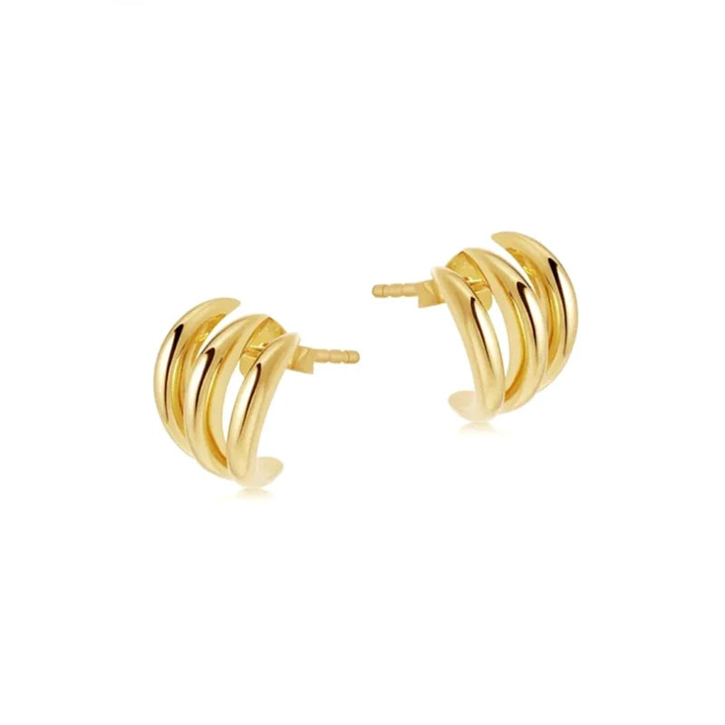 C-Shape Stud Earrings